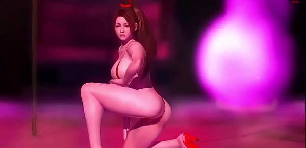  Mai Shiranui Stripping with a Revealing Bikini DOAX3